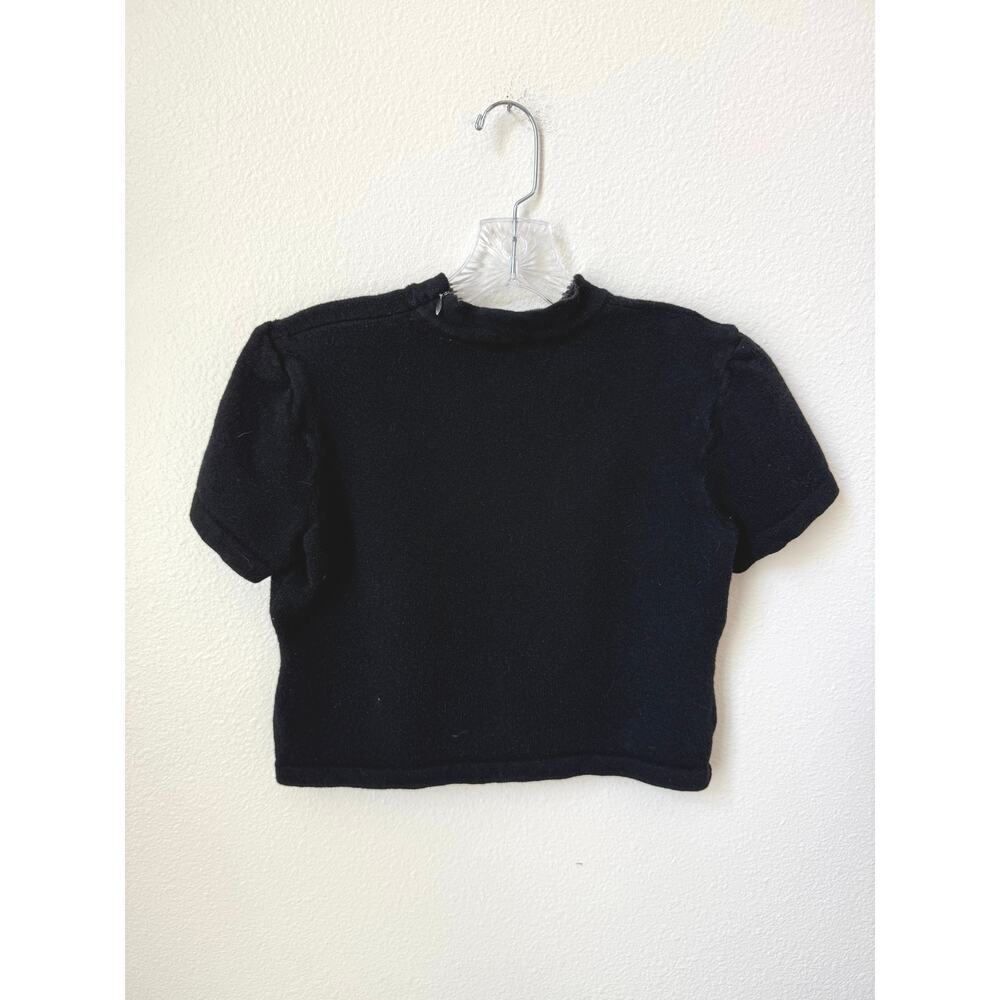St. John Basics Vintage Black Knit Mock Neck Top Size Small - Picture 2 of 5